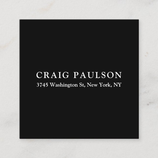 Svart, vanlig, minimal Elegant, klassisk design Tilläggskort (Framsida)