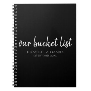 Svart vår Bucket List Par Keepsaké Anteckningsbok