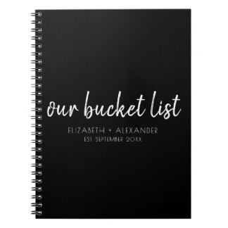 Svart vår Bucket List Par Keepsaké Anteckningsbok