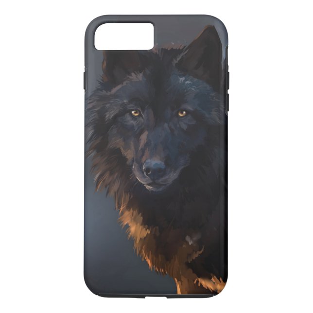 Svart varg Case-Mate iPhone skal (Baksida)