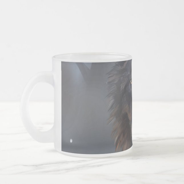 Svart varg frostad glasmugg (Vänster)