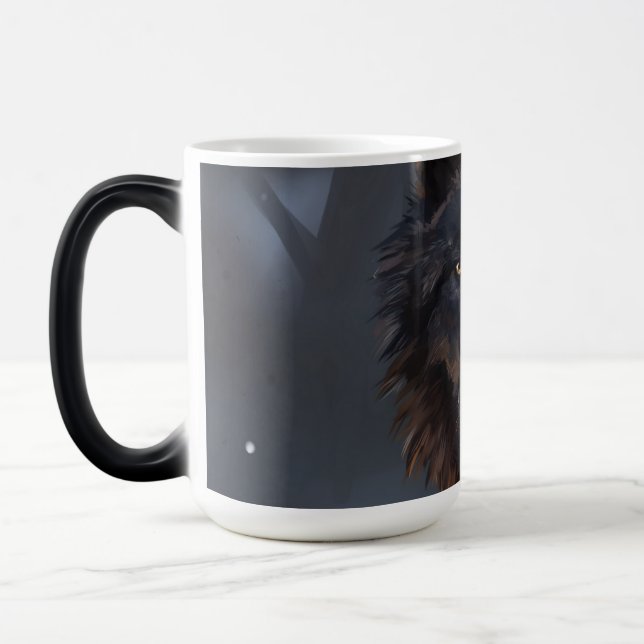 svart varg magisk mugg (Vänster)