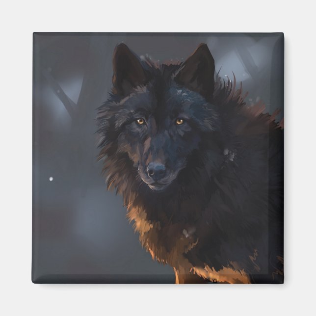 svart varg magnet (Framsidan)