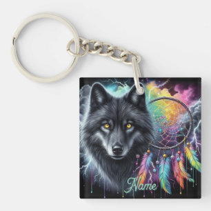 Svart Varg med en Dreamcatcher