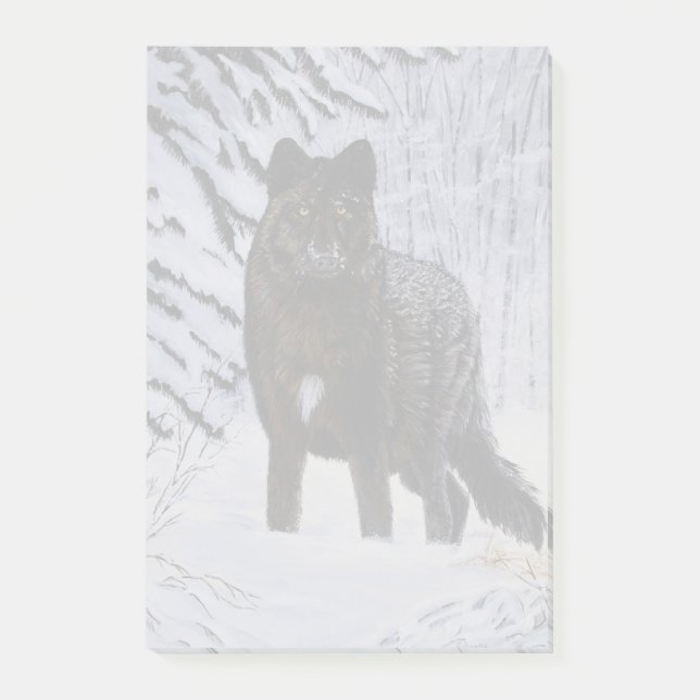Svart varg post-it block (Framsida)