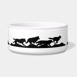 Svart Varg Silhouette-Vild som körs med förpacknin