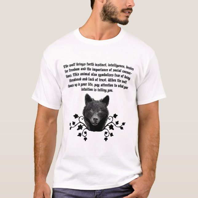 Svart varg Spirit Animal willife Art Art T Shirt (Framsida)