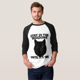 Svart Varg Stanna I Skuggorna Raglan Baseboll T Shirt