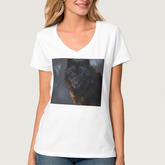 Svart Varg T Shirt (Framsida)