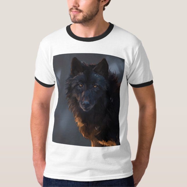 Svart Varg T Shirt (Framsida)