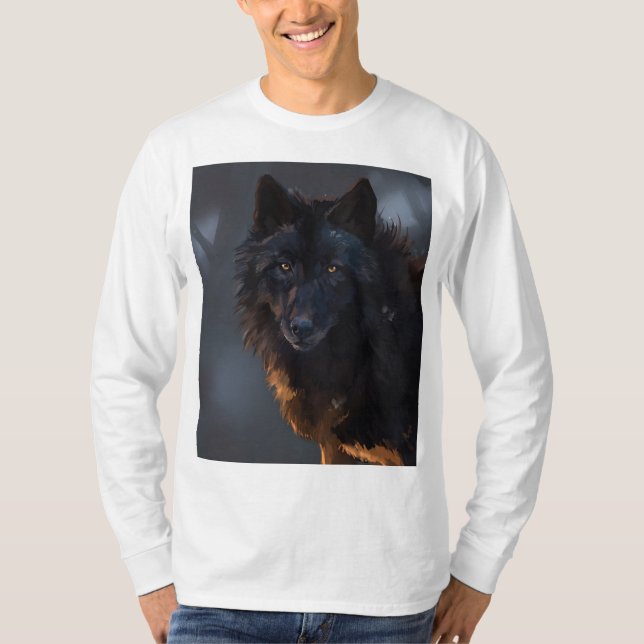 Svart Varg T Shirt (Framsida)