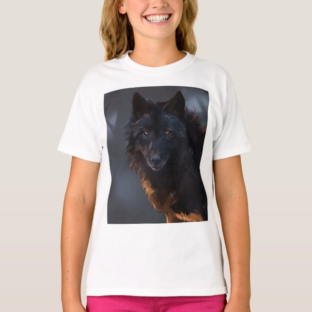 Svart Varg T Shirt (Framsida)