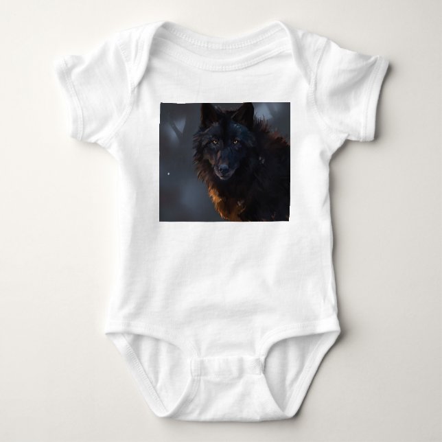 Svart Varg T Shirt (Framsida)