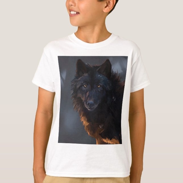 Svart Varg T Shirt (Framsida)