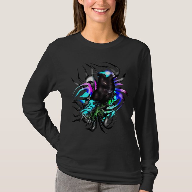 Svart varg tee (Framsida)