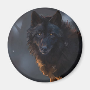 Svart Varg, varg, vild djur, djur, stor varg. Magnet