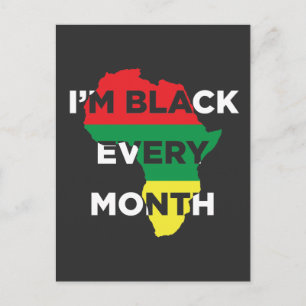 Svart varje månad Naturligt Melanin African Roots Vykort
