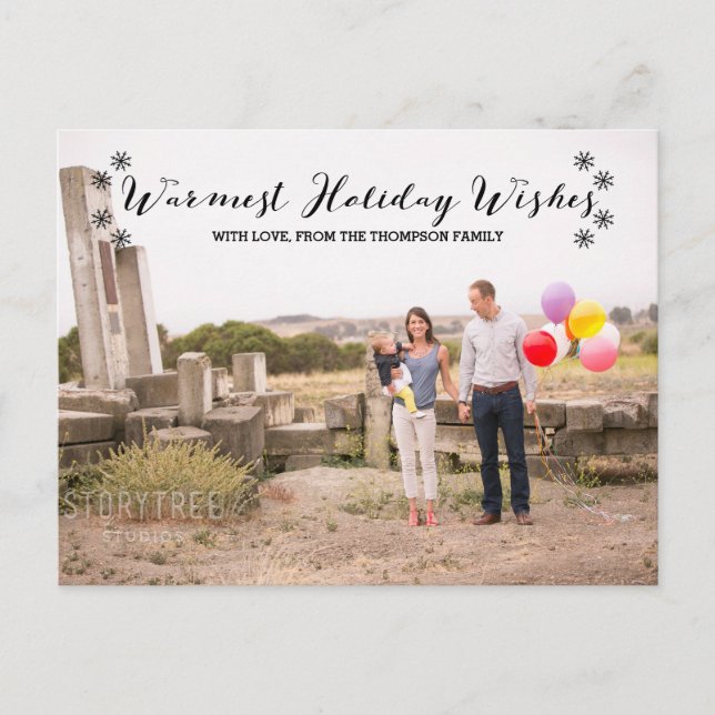 Svart varmaste Önskemål-fotovykort för Helgdag Helg Vykort (Framsida)