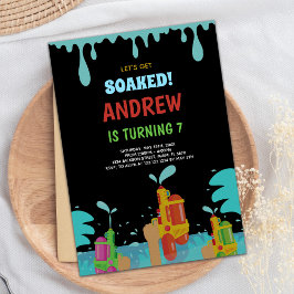 Svart Vatten Gun-födelsedagsinbjudan Inbjudningar