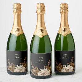 Svart vattenfärgsbröllop på hösten Blommigt