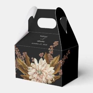 Svart vattenfärgsbröllop på hösten Blommigt Presentaskar