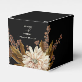 Svart vattenfärgsbröllop på hösten Blommigt Presentaskar