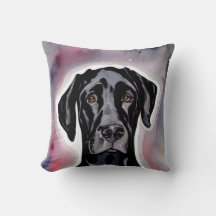 Svart vattenfärgsfärgton Great dane
