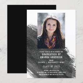 Svart vattenfärgsfotoinbjudan till Studentfest Inbjudningar