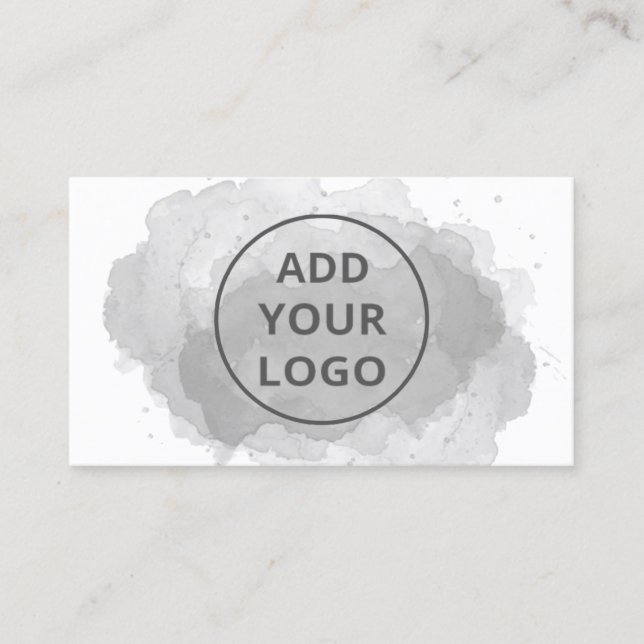 Svart vattenfärgspensel överför din logotyp visitkort (Framsida)