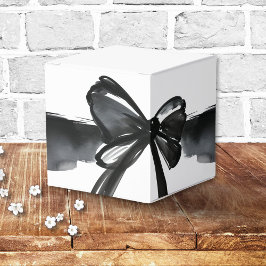Svart vattenfärgsruta Bow Gifter sig Trendig Bröll Presentaskar