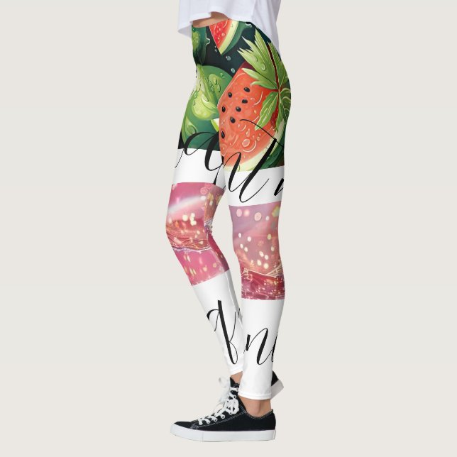 Svart vattenmelon i brev leggings (Vänster)