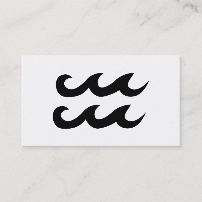 Svart Vattumannens stjärntecken-symbol Visitkort (Framsida)