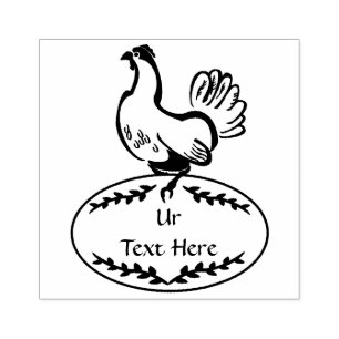 Svart Vector Hen Monogram Stämpel