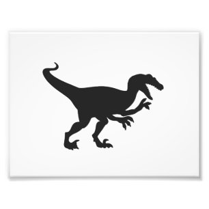 Svart velociraptor dinosaur - Välj tillbaka färg Fototryck