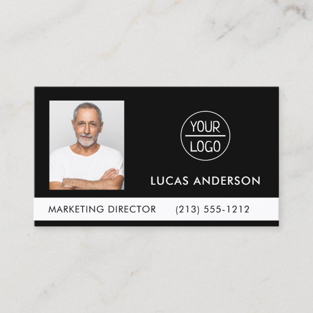 Svart verksamhet för Photo Your Company eller Even Visitkort (Framsida)