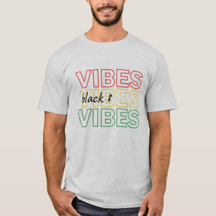 Svart Vibbar Inspirerande Grafisk Design T Shirt
