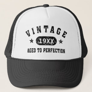 Svart Vintage Åldras till Perfektion Hat Truckerkeps