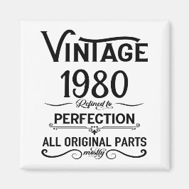 Svart vintage av personligens födelsedag magnet