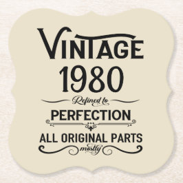 Svart vintage av personligens födelsedag underlägg papper