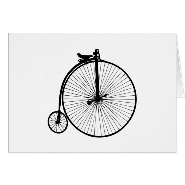 Svart vintage-cykel hälsningskort (Framsidan Horizontal)