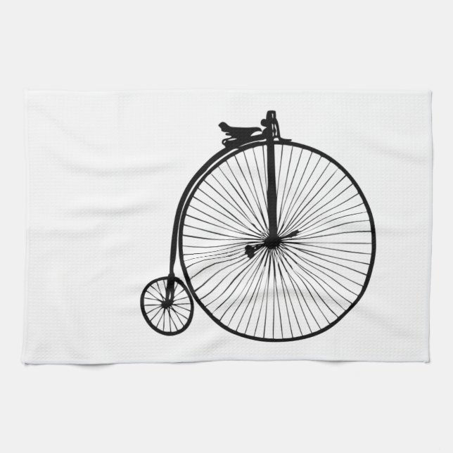 Svart vintage-cykel kökshandduk (Horisontell)