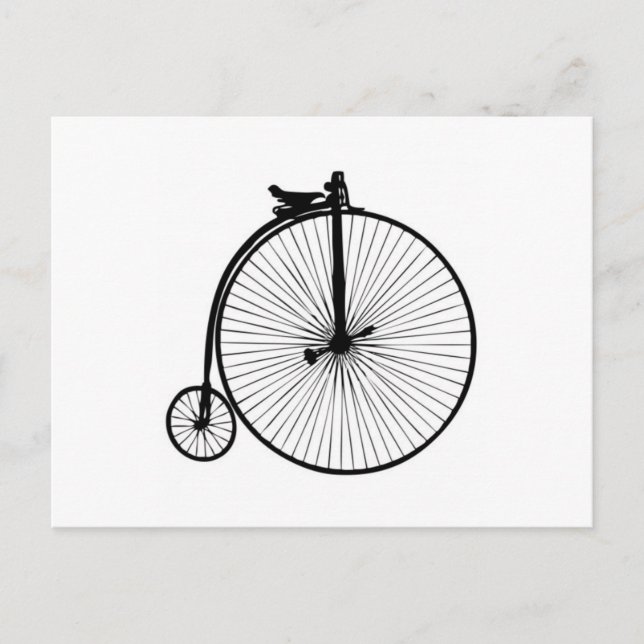 Svart vintage-cykel vykort (Framsida)