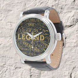 Svart Vintage Guld Legend Pensionering Armbandsur