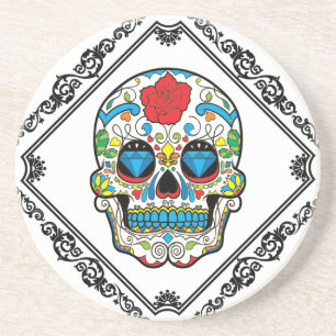 Svart Vintage Ram & Ro Sugar Skull Underlägg