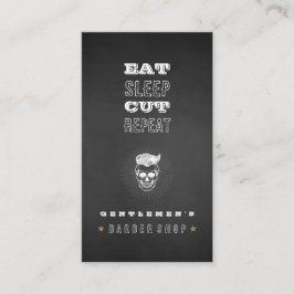 Svart Vintage Retro Barber Shop Döskalle Visitkort