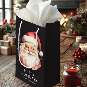 Svart Vintage Retro Tomte Jul
