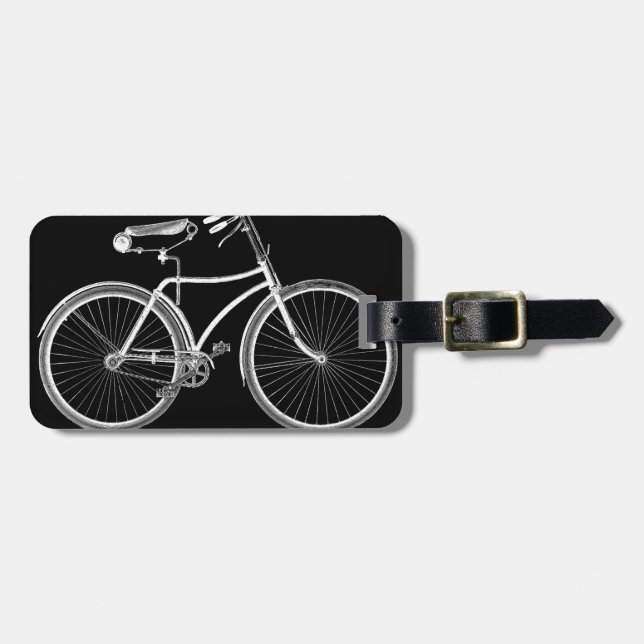 Svart vintagecykelantikvitet/Retro cykla Bagagebricka (Horisontell Framsida)