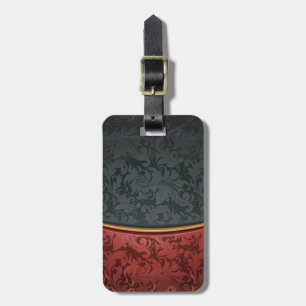 Svart vintageprydnad som är röd och bagagebricka
