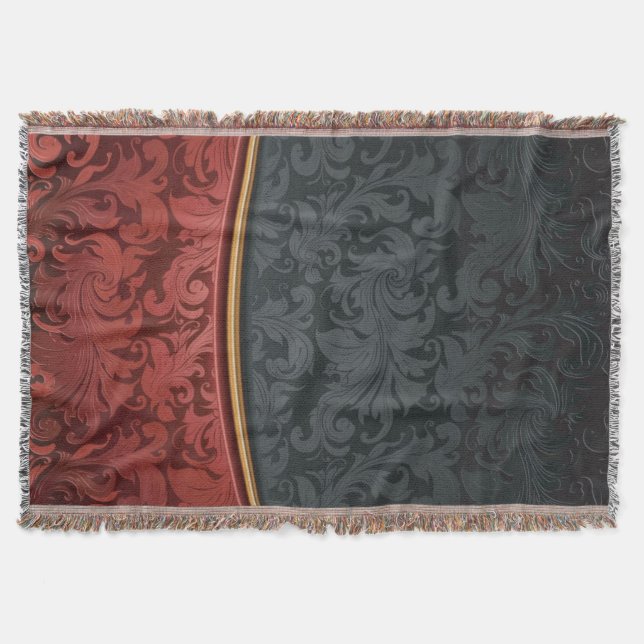 Svart vintageprydnad som är röd och filt (Framsidan)