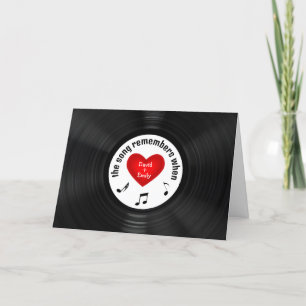 Svart vinylpost med Sång Kort